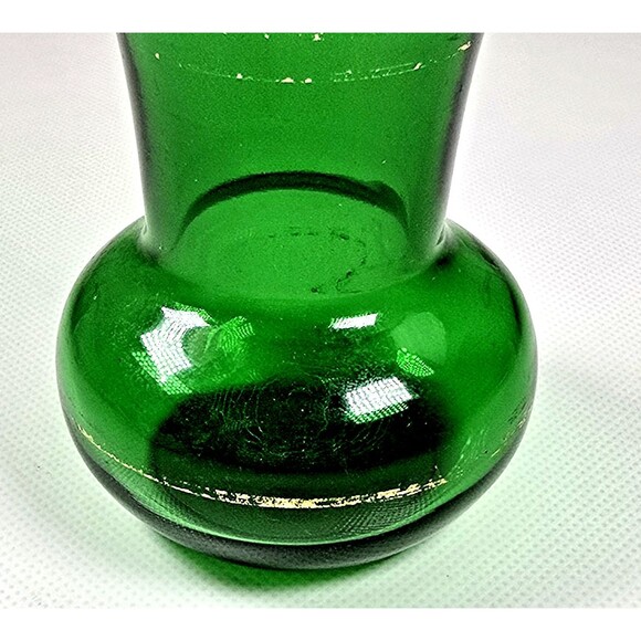 Anchor Hocking Forest Green Glass Bud Vase 3.75in Small Vintage Mid Century - Picture 6 of 8